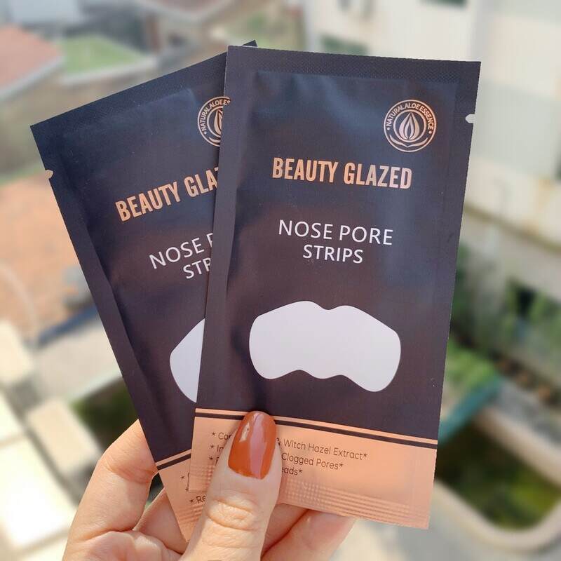 10pcs Beauty Glazed Nose Pore Strips Blackhead Remover 3gm