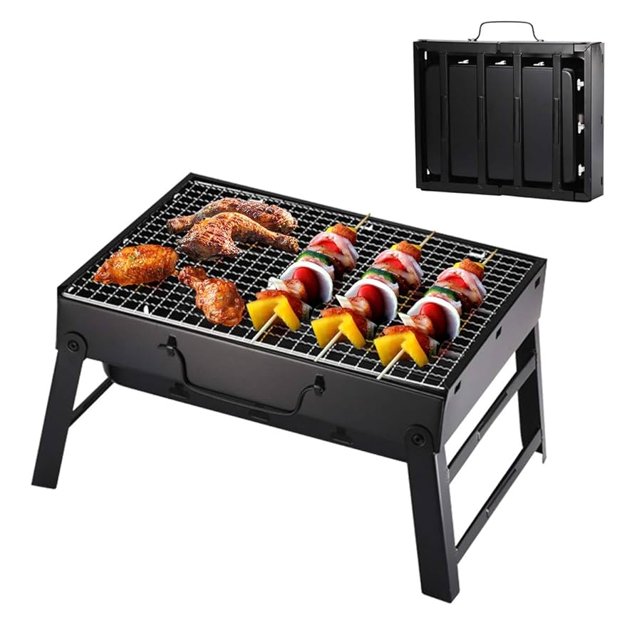 BBQ Grill Portable, Charcoal Barbecue Grill Smoker Grill for Outdoor Cooking Camping Hiking Picnics