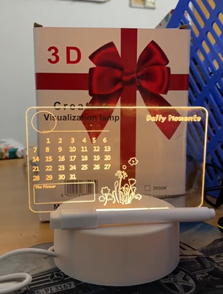 Night Light, Transparent Note Board Erasable Writing Message Board Home Desktop Small Whiteboard Table Lamp thumbnail