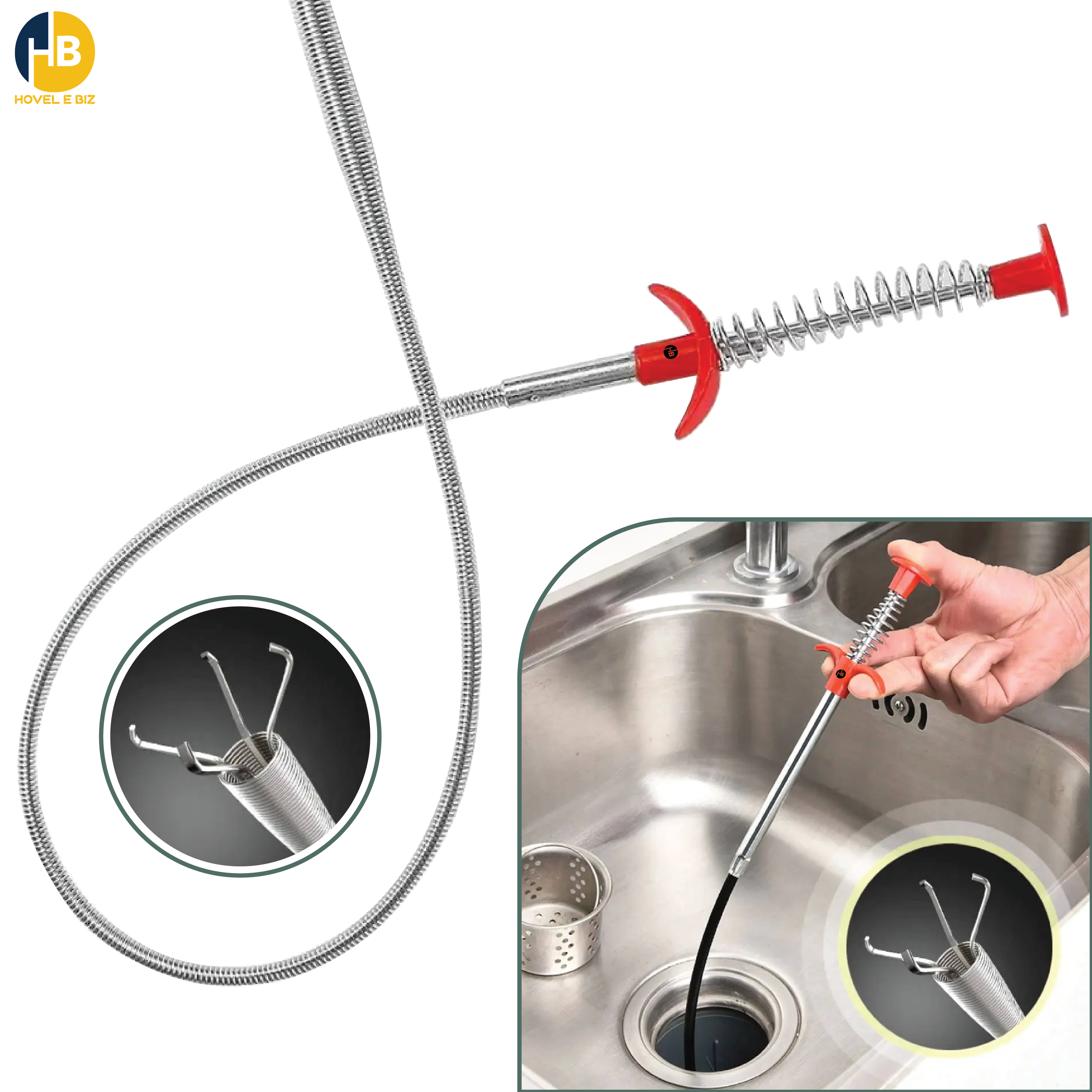 Sewer Pipeline Kitchen Home Toilet Drain Cleaning Narrow Bendable Curve Grabber Tools thumbnail