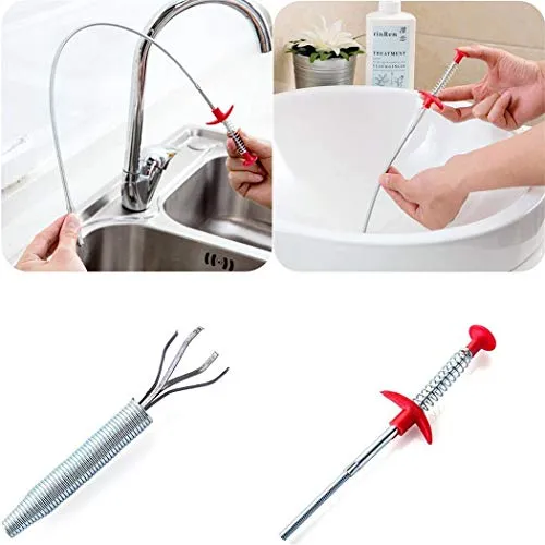 Sewer Pipeline Kitchen Home Toilet Drain Cleaning Narrow Bendable Curve Grabber Tools thumbnail