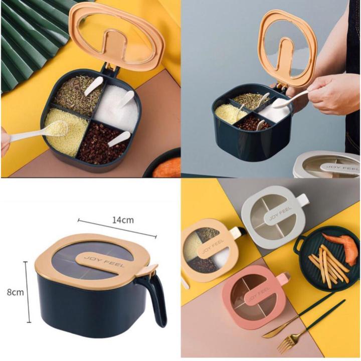 Plastic 4 Containers Spice Box - Multicolor thumbnail