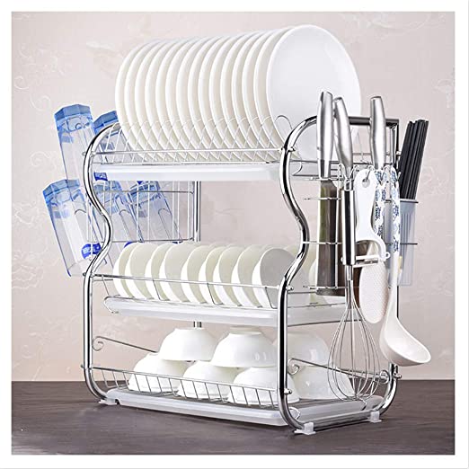3 Layer Dish Drainer Rack Stainless Steel thumbnail