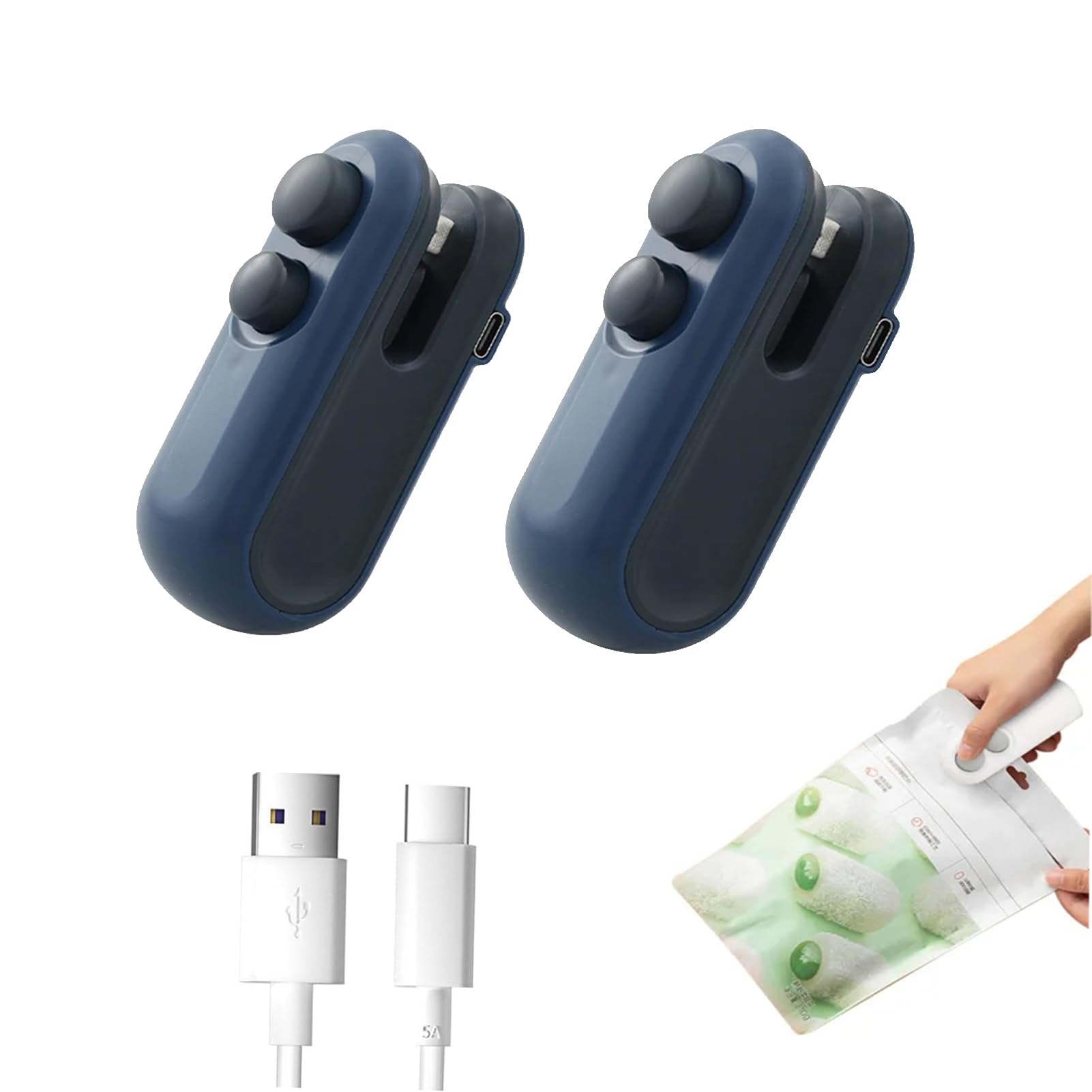 Discover the Portable Mini Sealing Machine: a handheld food sealer for snacks and chips, featuring a rechargeable Type-C thumbnail