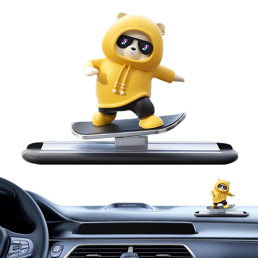 CUTE SLIDING BEAR CAR DASHBOARD TOY thumbnail